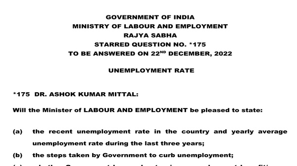 Rajya Sabha starred Question No. 175 | 22-12-2022