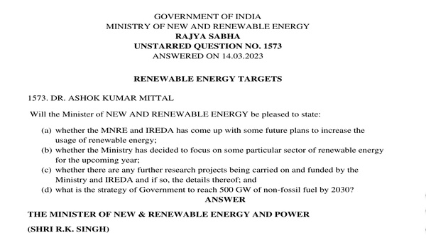 Rajya Sabha Unstarred Question No. 1573 | 14-03-2023