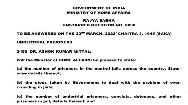 Rajya Sabha Unstarred Question No. 2450 | 22-03-2023