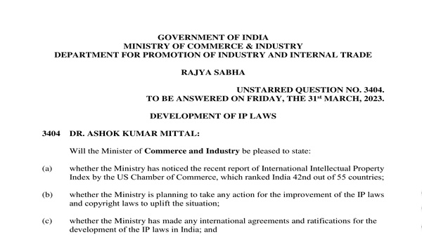 Rajya Sabha Unstarred Question No. 3404 | 31-03-2023