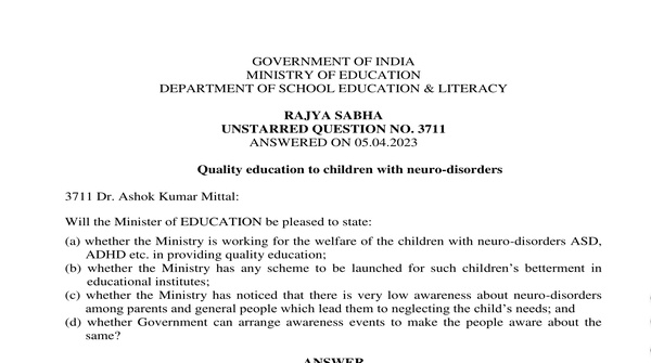 Rajya Sabha Unstarred Question No. 3711 | 05-04-2023