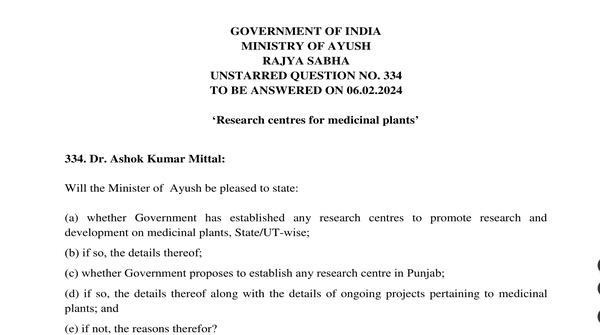Rajya Sabha starred Question No. 334 | 06-02-2024