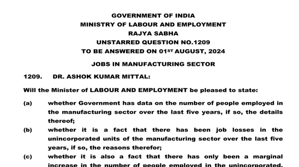 Rajya Sabha Unstarred Question No.1209 | 01-08-2024