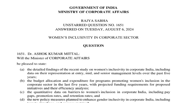 Rajya Sabha Unstarred Question No.1651 | 01-08-2024