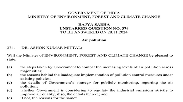 Rajya Sabha Unstarred Question No. 374 | 28-12-2024