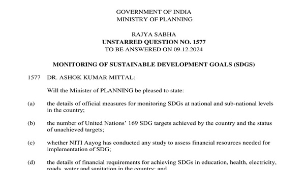 Rajya Sabha Unstarred Question No. 1577 | 09-12-2024