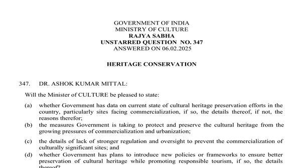 RAJYA SABHA UNSTARRED QUESTION NO. 347 | 06-02-2025