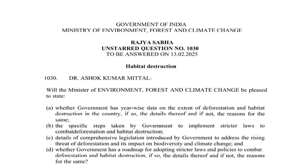 RAJYA SABHA UNSTARRED QUESTION NO. 1030 | 13-02-2025