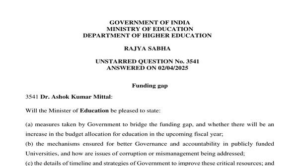 RAJYA SABHA UNSTARRED QUESTION NO. 3541 | 02-04-2025