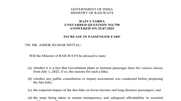 RAJYA SABHA STARRED QUESTION NO. 750 | 25-07-2025