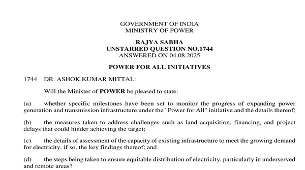 RAJYA SABHA UNSTARRED QUESTION NO. 1744 | 04-08-2025