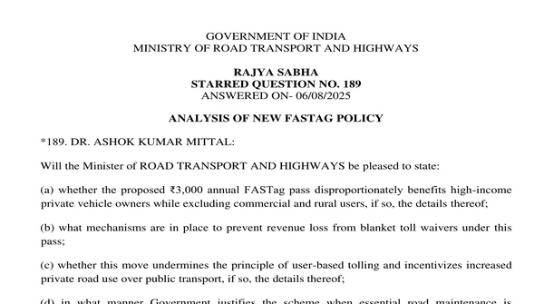 RAJYA SABHA STARRED QUESTION NO. 189 | 06-08-2025