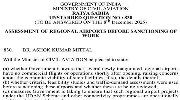 RAJYA SABHA UNSTARRED QUESTION NO. 830 | 08-12-2025